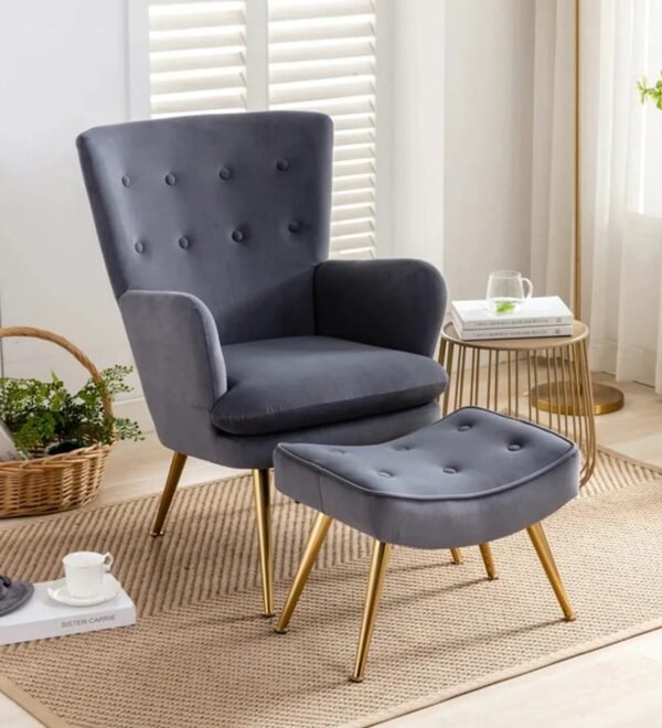 Royale Tufted Lounge Chair With Ottoman